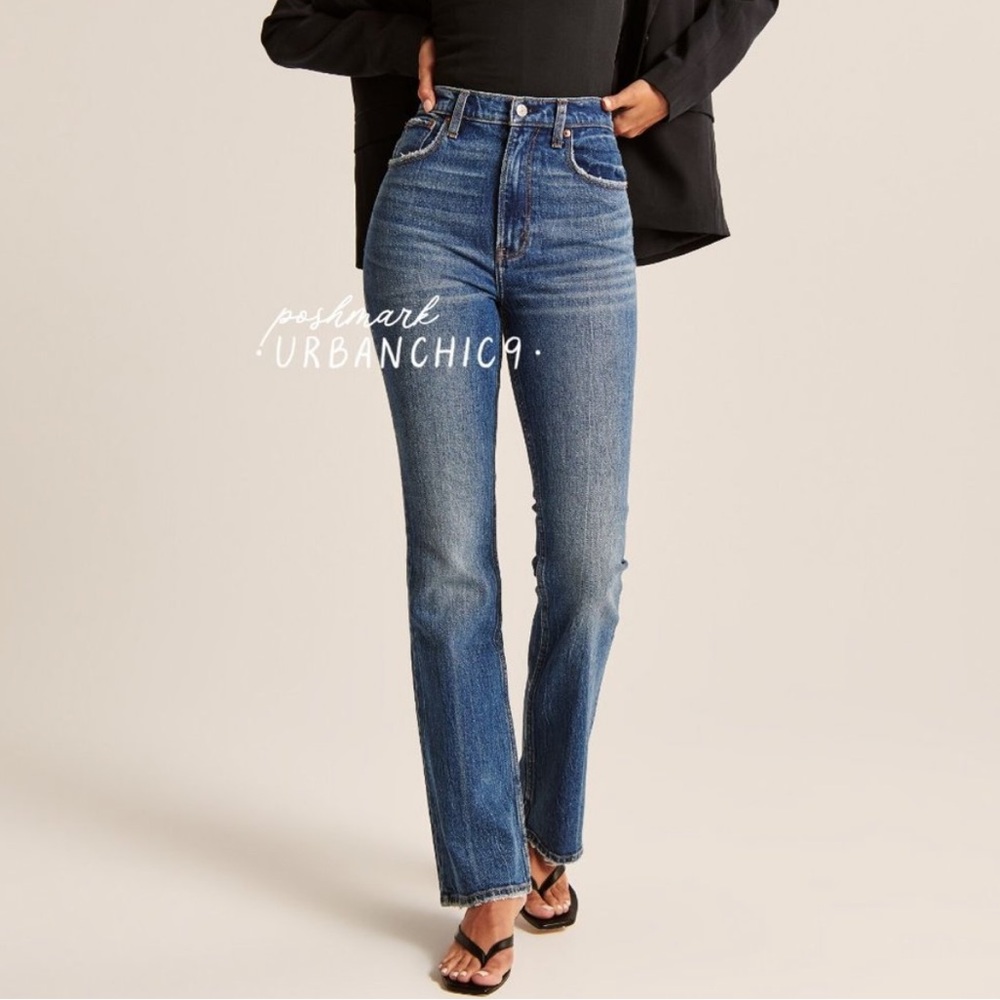 ABERCROMBIE 90s High Rise Straight Jean Dark